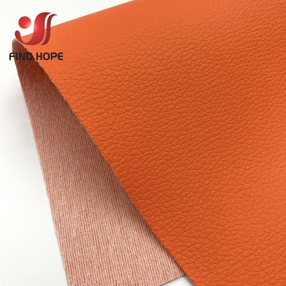 Door Meter 100*135Cm Litchi Kunstleer Pu Kunstleer Stof Vinyl Auto Bekleding Zak Sofa Oorbel Naaien Diy 39*54Inch: Deep Orange