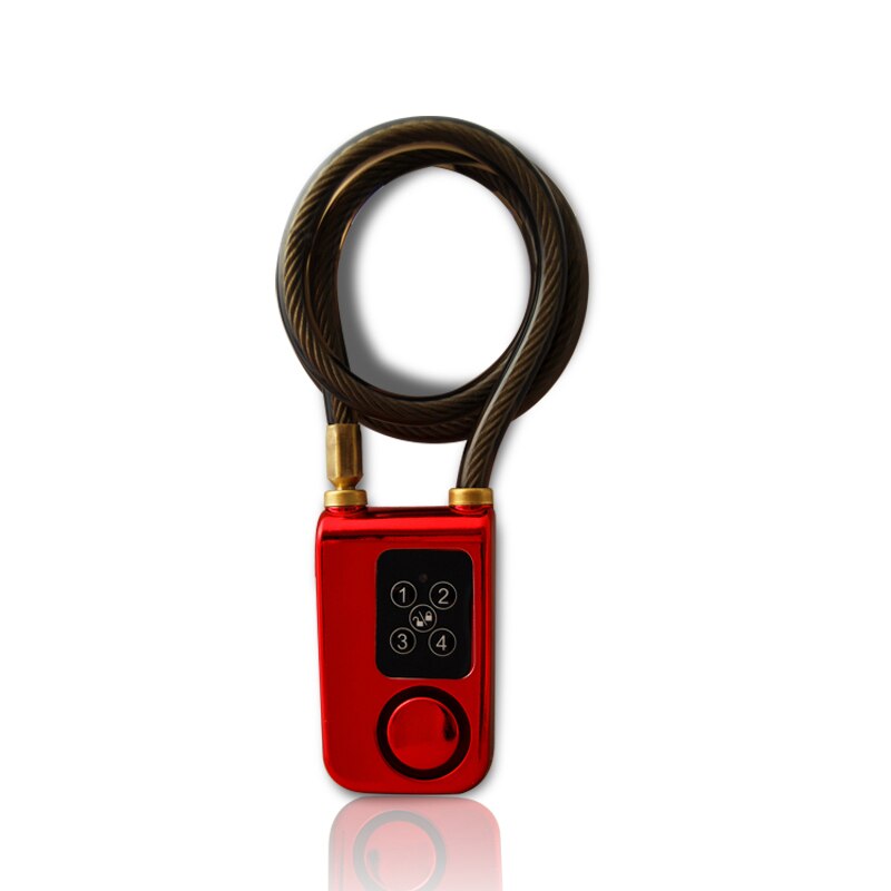RAYKUBE-cerradura Digital eléctrica para puerta y bicicleta, dispositivo de cierre inteligente con cuerda de alambre, resistente al agua, antirrobo, con alarma de 110dB