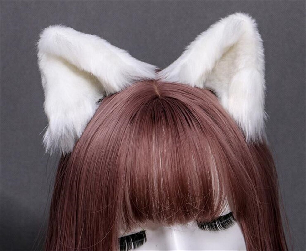 Oreilles de chat faites à la main cos simulation oreilles d'animaux oreilles de chat pince d'oreille KC mignon oreilles d'animaux en peluche vêtements de coiffure C355: 1