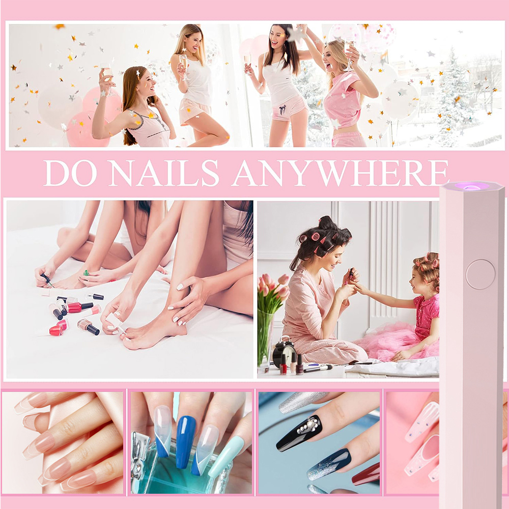 LINMANDA Mini lámpara UV para uñas de Gel, luz UV portátil para uñas, lámpara LED para uñas, secador de uñas de 3W para curado de esmalte de uñas en Gel