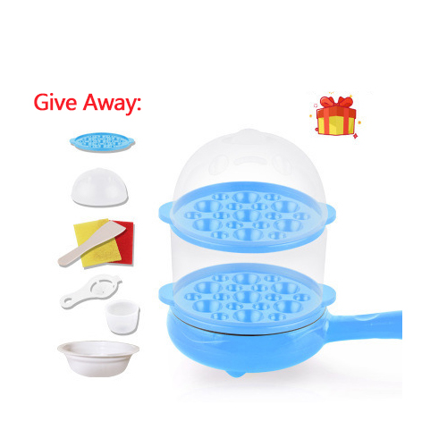 Ei Mold Tool Ancake Maker Anti-aanbak Siliconen Deksel Voor Kookgerei Houseshold Bakken Multifunctionele Gestoomde Omelet Accessoires: B-BLUE