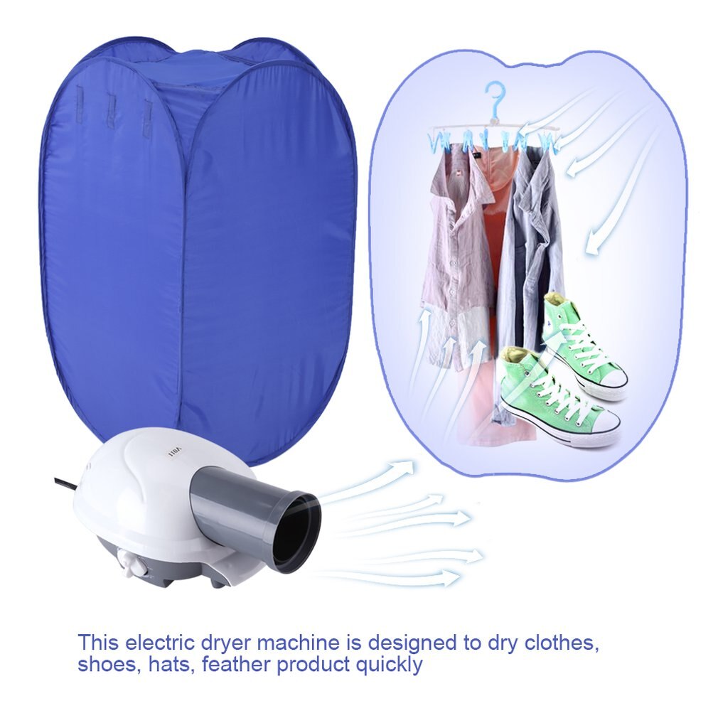 Portable Electric Clothes Dryer Heater Drying Rack Wardrobe Machine Air Pump for Apartments Condos Townhomes Dormitory Rooms
