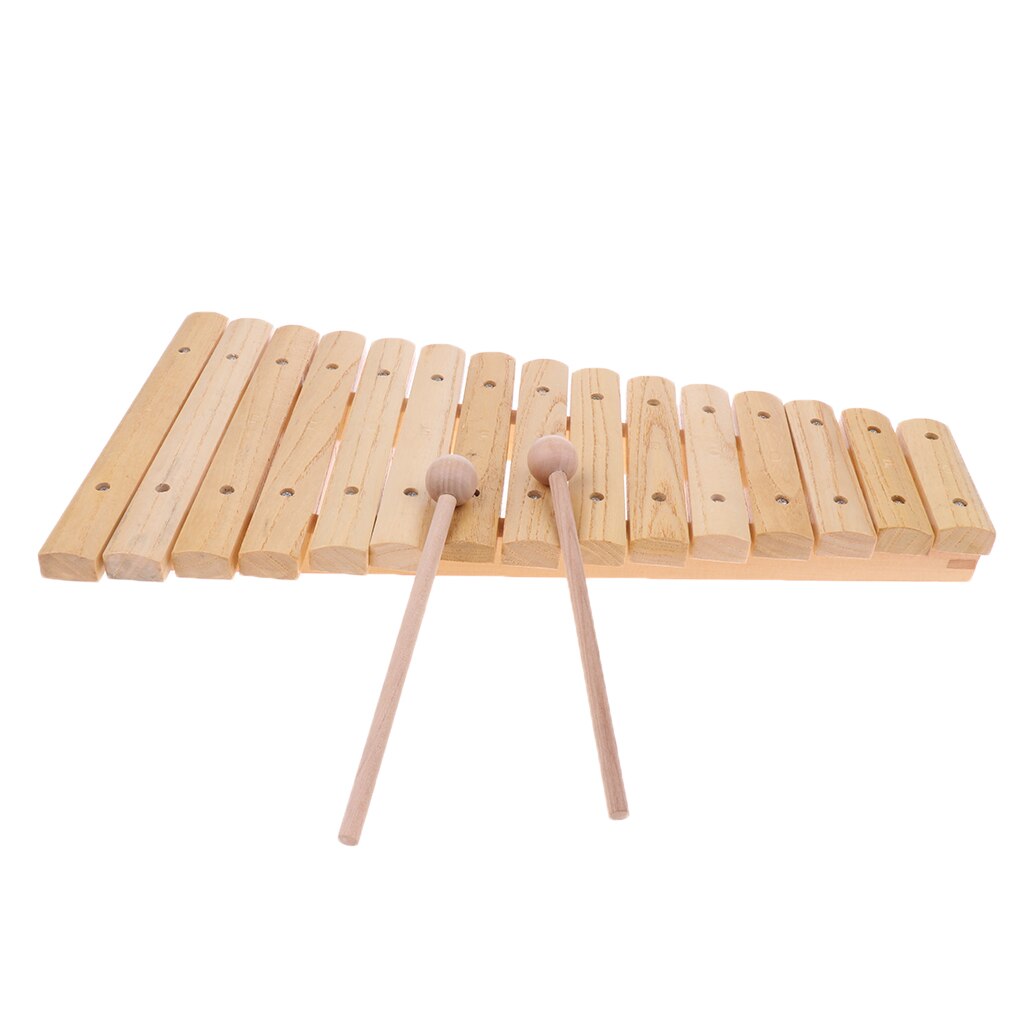 15 Notes Wood Xylophone with 2 Mallets Kids Musical Percussion Instrument