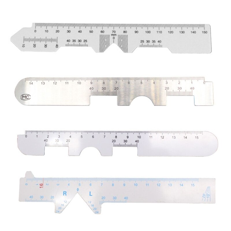 4 Pack PD Ruler Optical Vernier Pupilary Ruler Distance Meter Eye Ophthalmic Tool Straight Edge PD Ruler