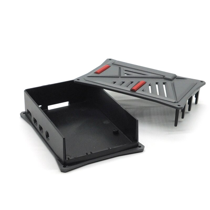 Raspberry Pi ABS Case Plastic Cover Shell Single Dual Cooling Fan Gray Silver For Raspberry Pi 4 B Model Raspberri Pi Cases