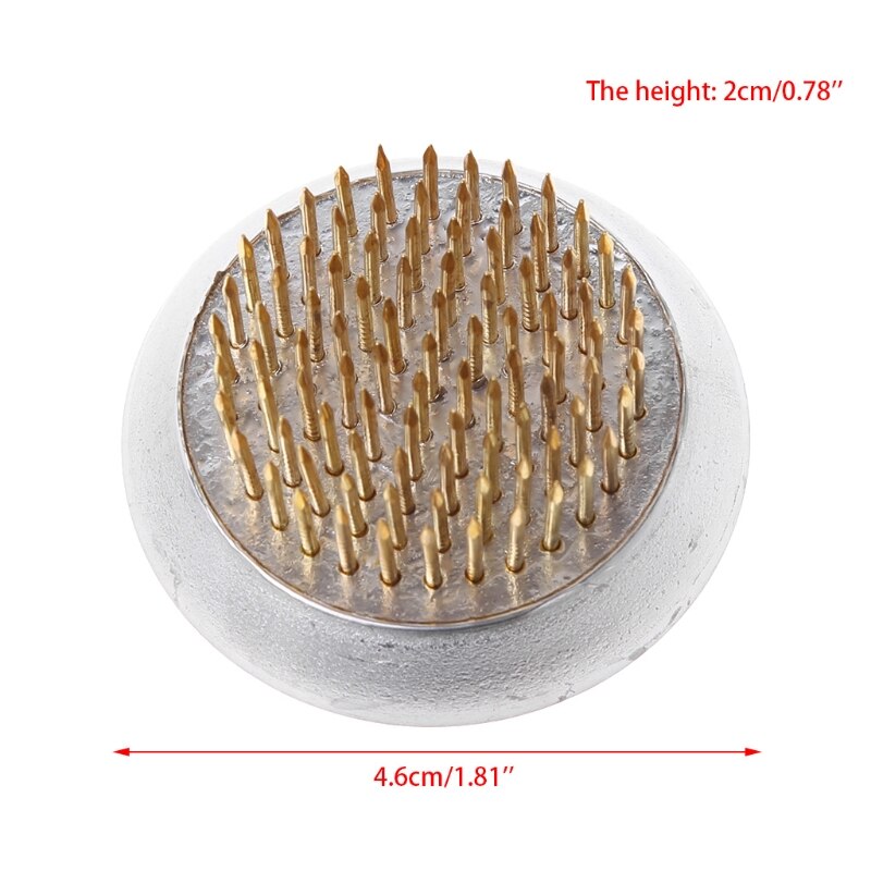 Japanese Ikebana Kenzan Flower Frog for Flower Arrangements Brass Floral Arranging Pin Needle Holder DIY Flower Art Fixed Tools: 4.6cm