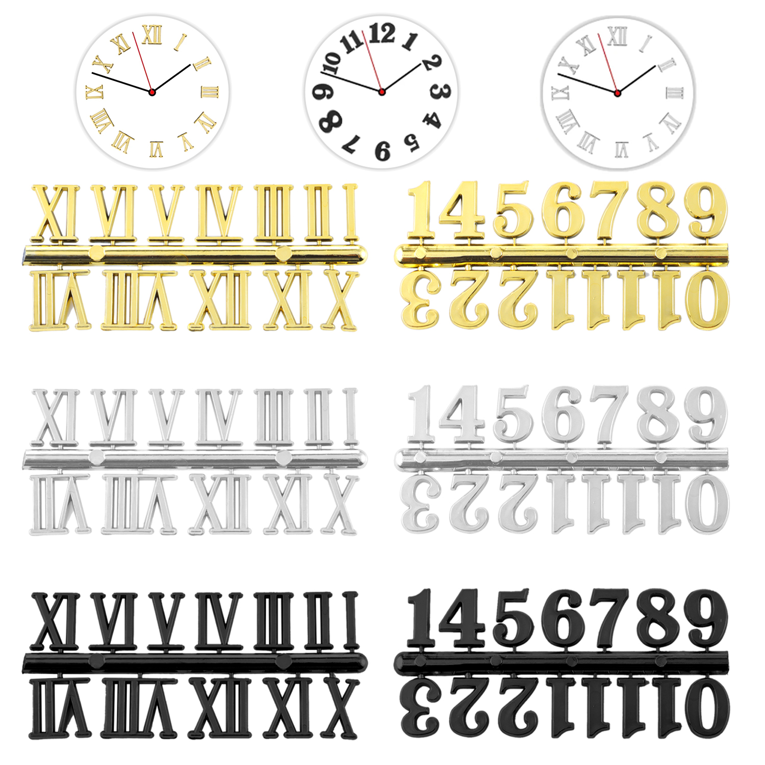 Clock Numerals Arabic Roman Number Restore Clock Numerals Accessories DIY Epoxy Resin Clock Molds Accessories