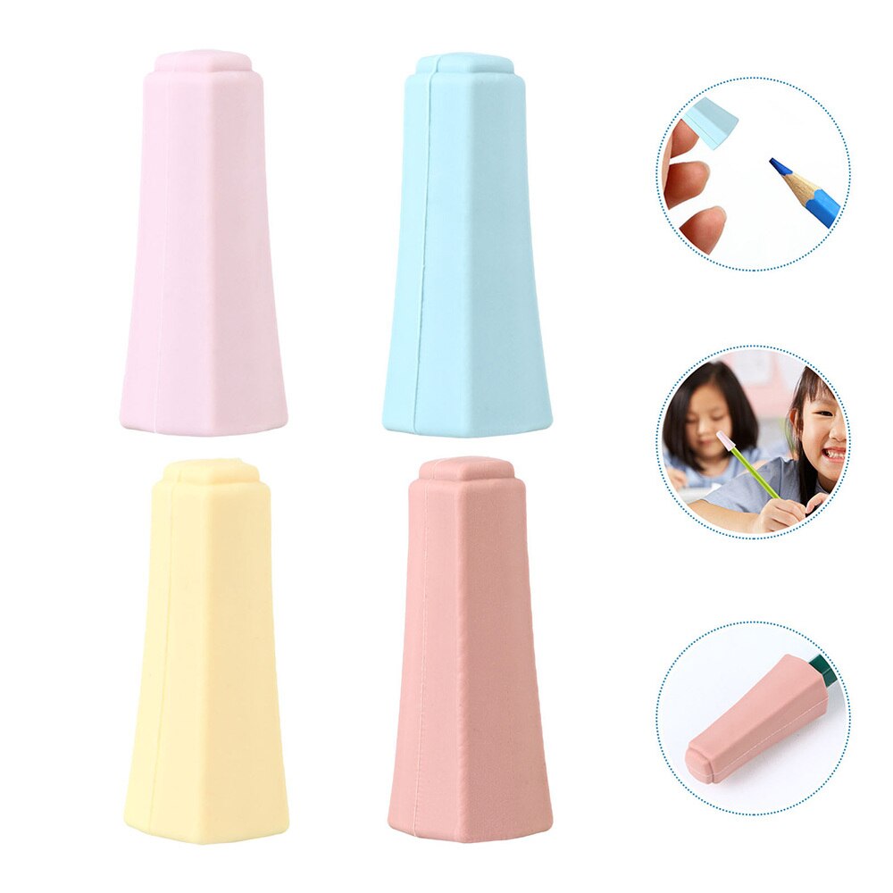 8Pcs Durable Pencil Caps Pencil Protective Cover Pencil Lid Stationery Supplies