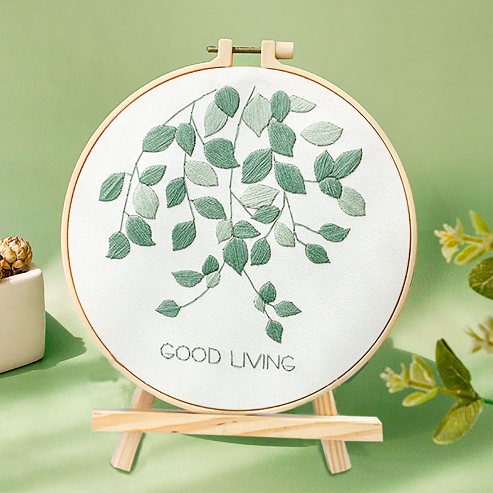 Kit de punto de cruz estampado, bordado de flores, planta, conjunto para principiantes todo incluido para adultos, arte de relajación, artesanía, aro de de cumpleaños: Chocolate