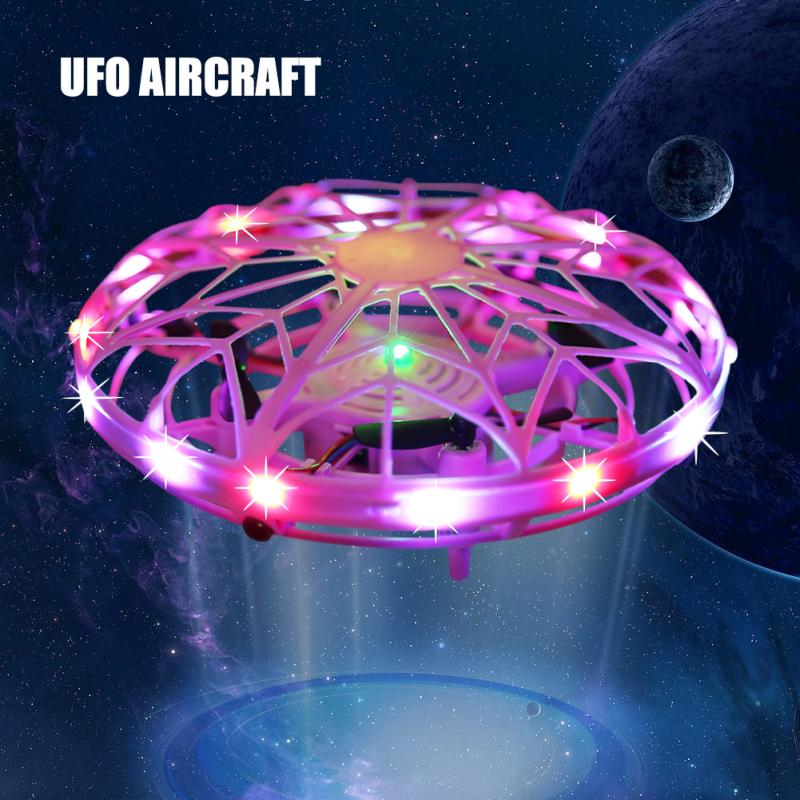 Mini hélicoptère UFO jouet soucoupe volante Mini Drone avec LED lumières Drone infrarouge Induction main contrôle led pour d'anniversaire