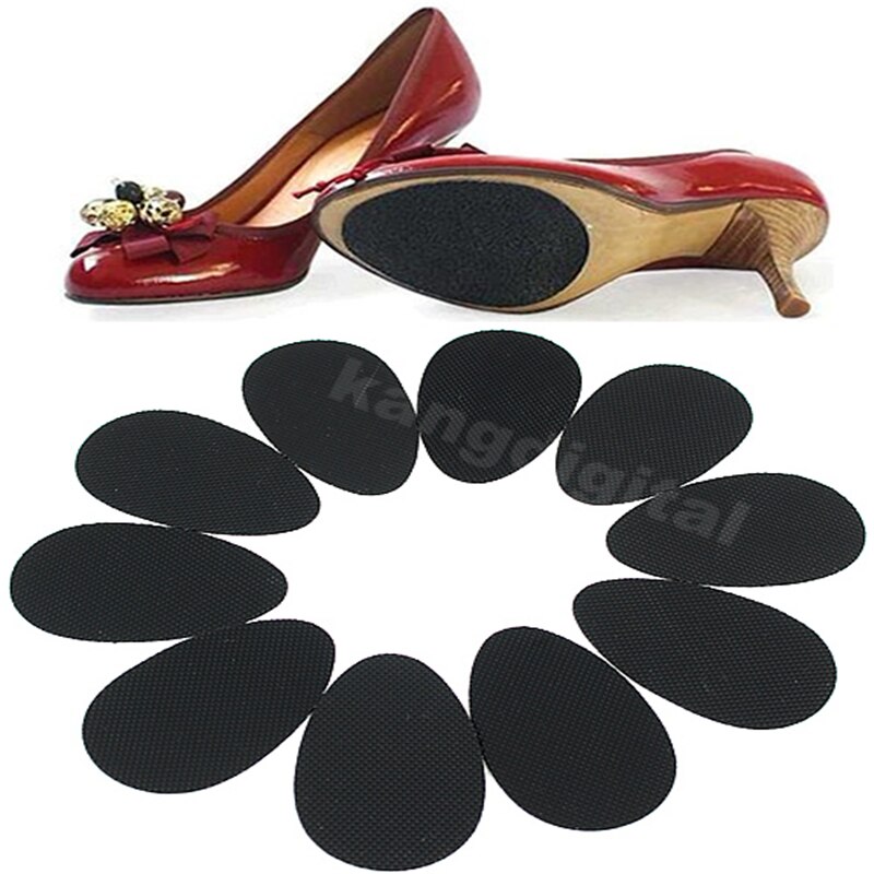 5 Pairs Women Rubber Anti-Slip Shoes Heel Sole Grip Protector Pads Non-Slip Cushion Accessories Black