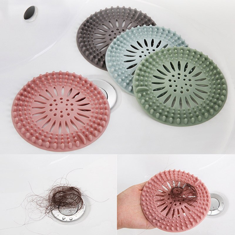 1 stk badekar leverer afløbsfilter bærbar silikone vask filter hårpropp køkken tilbehør badeværelse brusebad afløbsdæksler