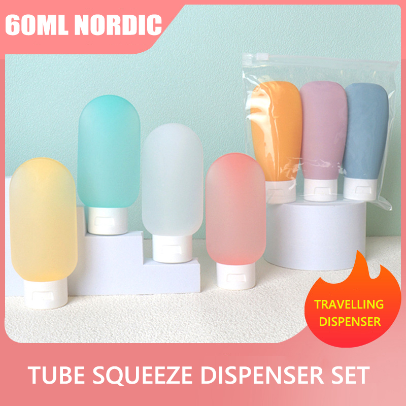 Ensemble de bouteilles rechargeables de voyage, 30/60/100ml, cosmétiques, lavage du visage, crème pour les mains, Lotion, tuyau, distributeur vide, 3/4 pièces