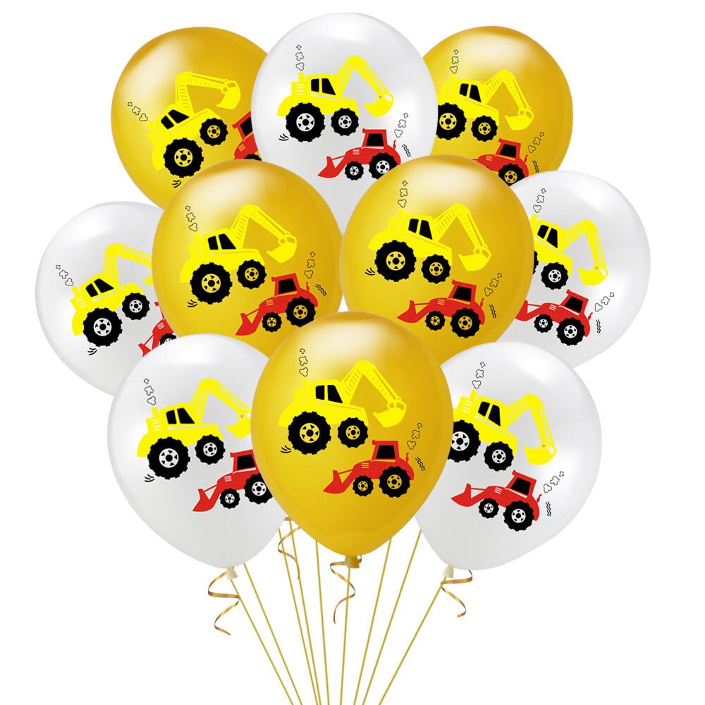 Ballon de dessin animé pelleteuse de voiture, véhicule d&#39;ingénierie, tracteur de Construction, pour enfants garçons, décorations de fête d&#39;anniversaire