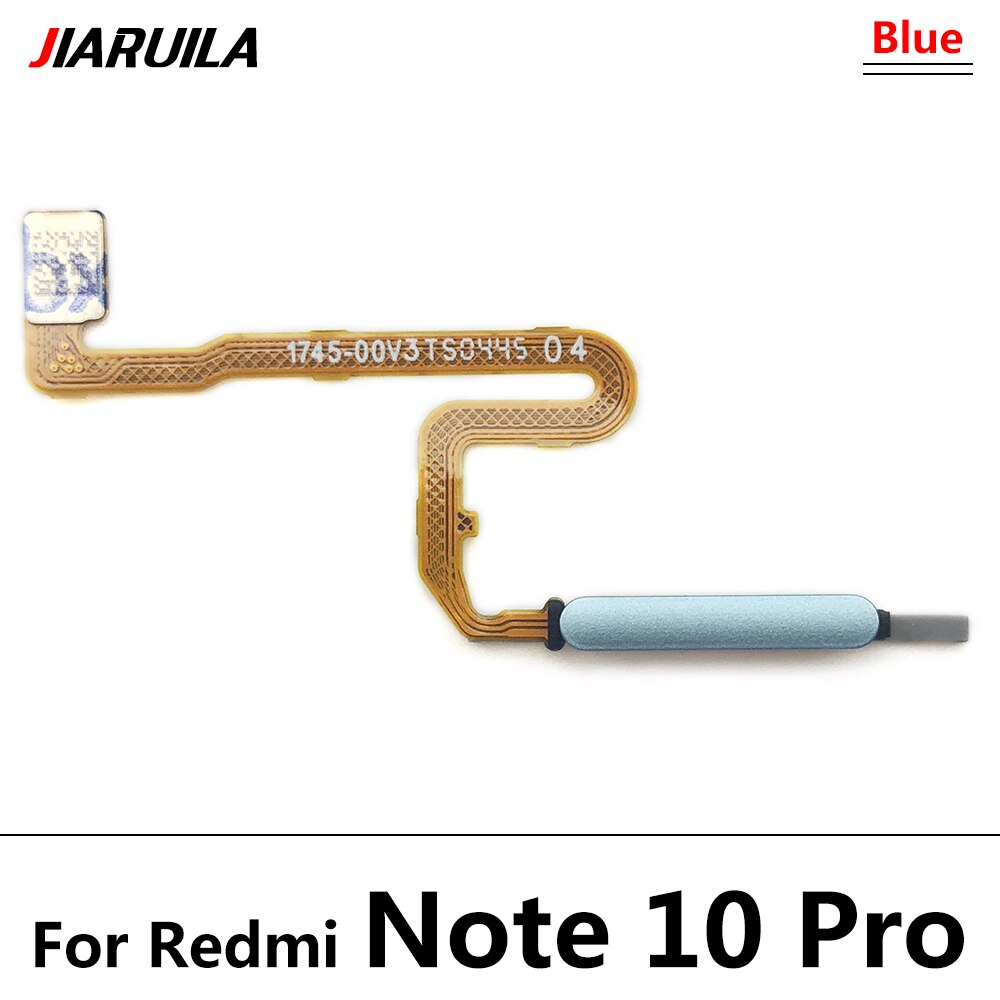 Câble flexible de remplacement pour Xiaomi Redmi Note 10 Pro, 5G, bouton accueil, capteur d'empreinte digitale, identification tactile: Note 10 Pro Blue