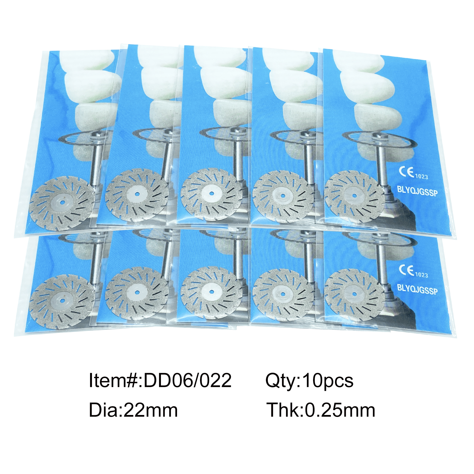 Discos de diamante para pulir laboratorio Dental WellCK, disco de recubrimiento de doble cara de 0,25mm, herramienta de corte rotativa para dentista, 10 Uds.: Castaño
