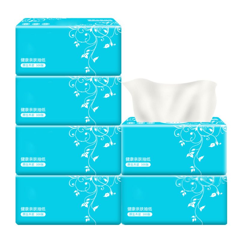 6 Stuks Zakken 3-Lagen Uitrekbare Toiletpapier Zachte Houtpulp Pompen Tissue Servet