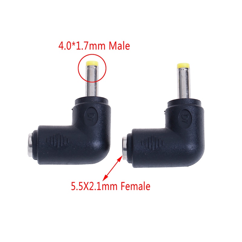 2/4 stk  dc 5.5*2.1 hun /5.5*2.5mm han /4.0*1.7mm han dc strømstik stik vinkel 90 grader l formet dc strøm stik