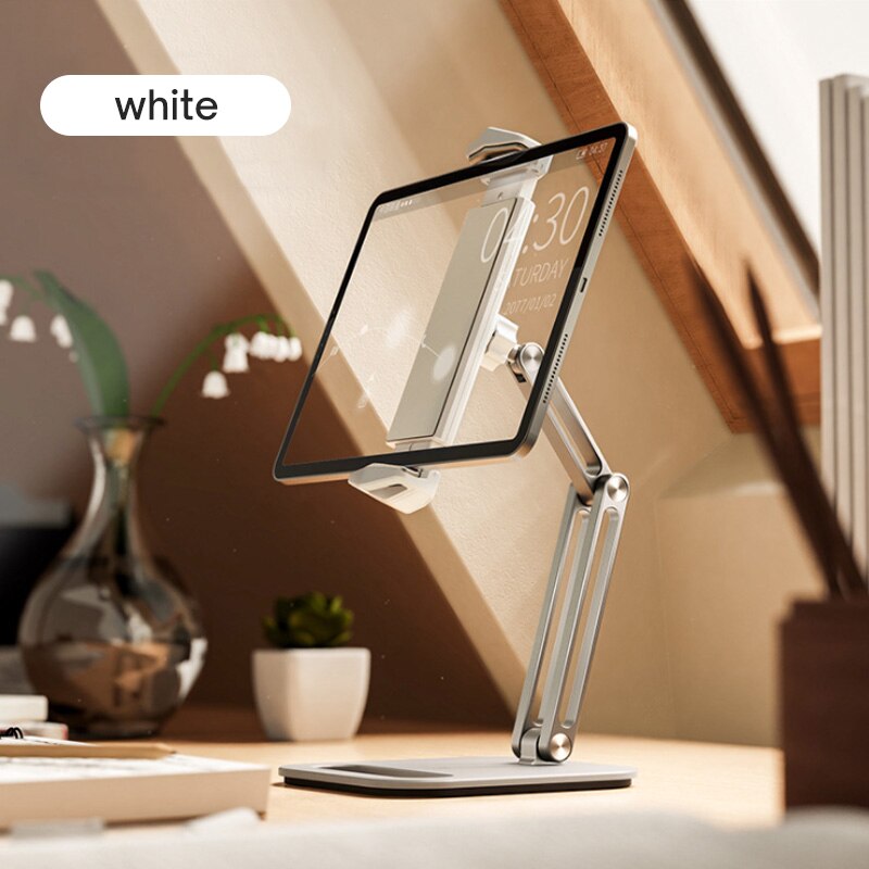 Verstellbarer, faltbarer tablet-ständer aus aluminiumlegierung mit um 360 grad drehbarem arm für 4-13- zoll-tablets und smartphones.: Splitter