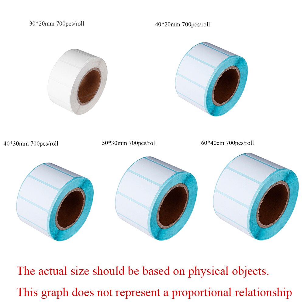 700Pcs/Roll Thermische Sticker Adhesive Papier Blanco Tag Waterdicht Pakket Label Supermarkt Prijs Print Levert Briefpapier Sticke