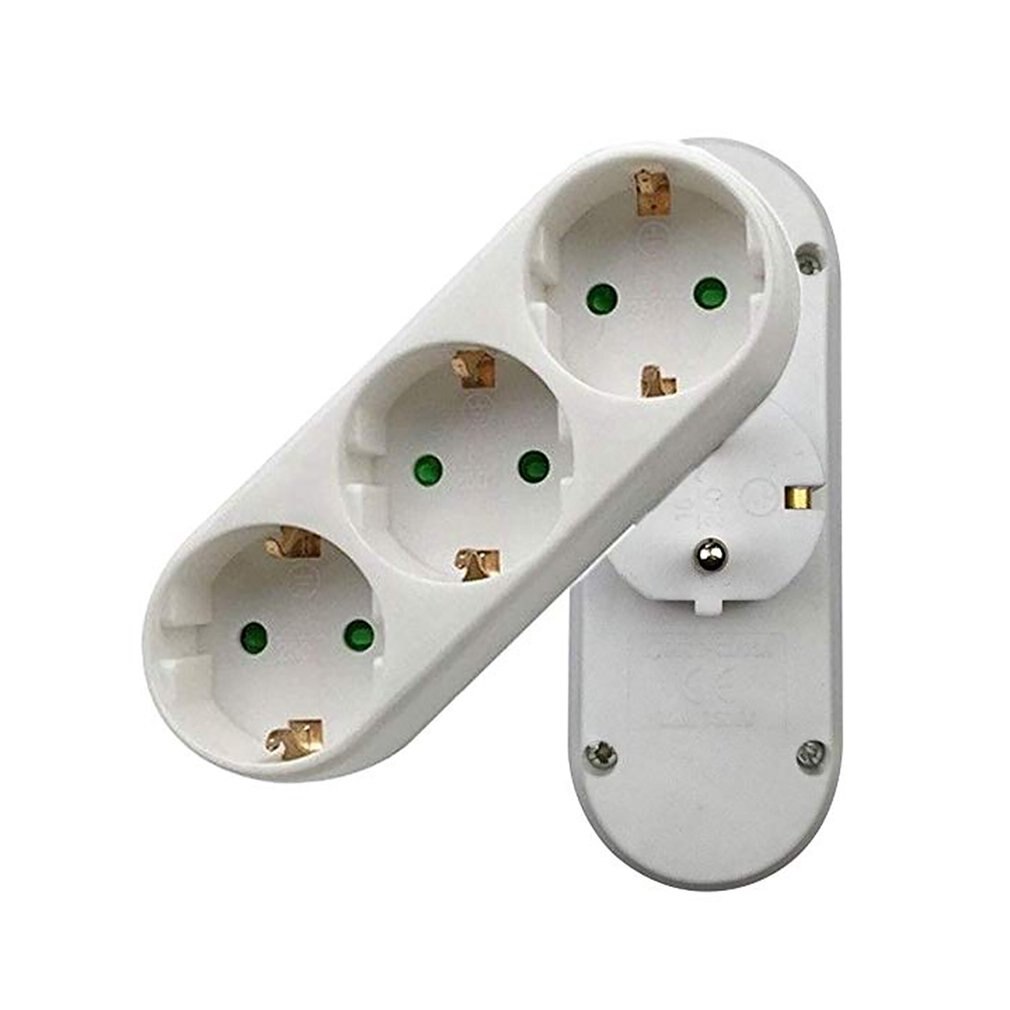 2/3 Socket Multiple Plug Power Strip Socket Distribution Adapter 16A/250V German Standard Power Supply Plug Adapter