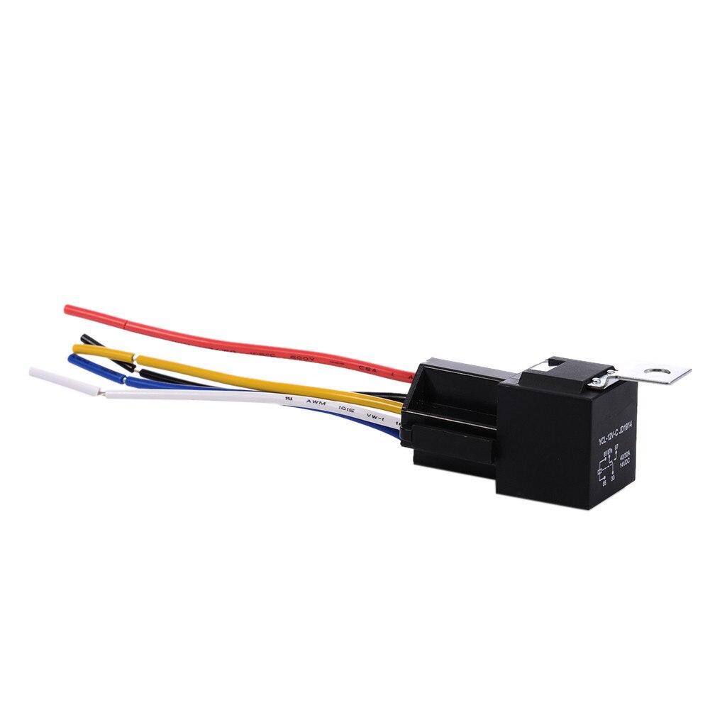1 Piece Waterproof Automotive Relay 12v 5pin 40A Car Relay With Black Red Copper Terminal Auto Relay With Relay Socket