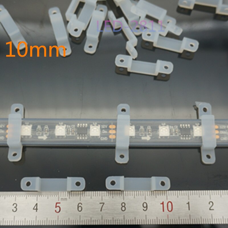 50-1000 Stuks Led Silicon Clip 8Mm/10Mm/12Mm Led Connectors Voor 3528 5050 WS2811 Rgbw Rgb 5050 Led Strip Licht