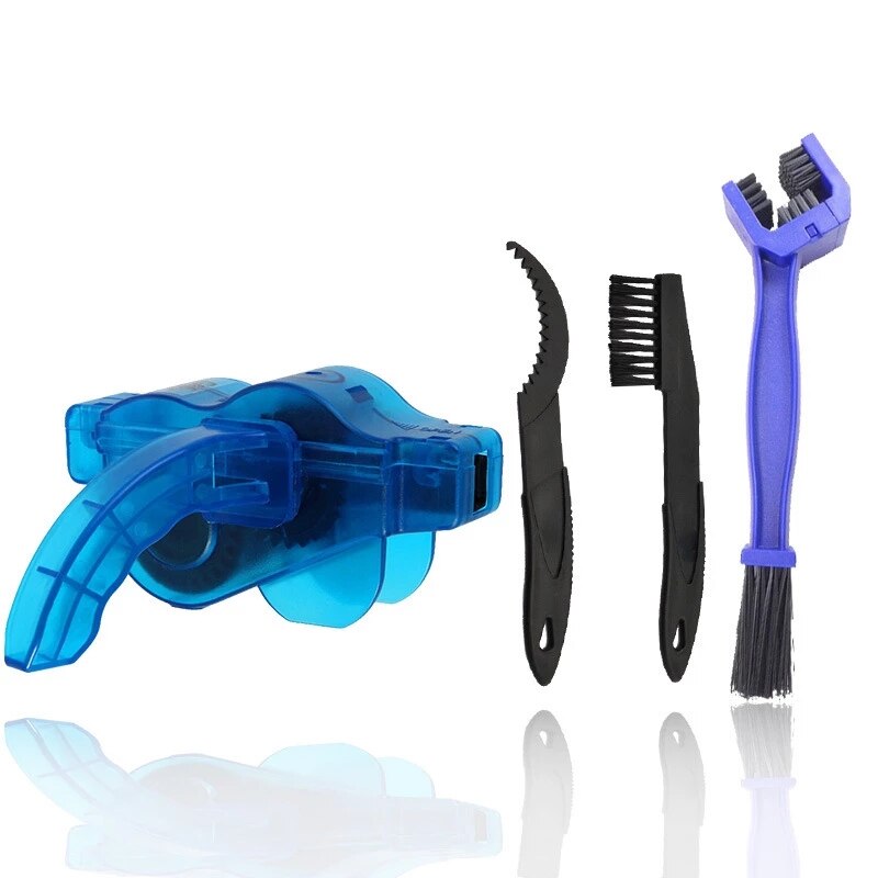 Bike Chain Cleaner Bicycle Clean Machine Brushes Road Cycling Cleaning Brush Kit Maintenance Tools Set For Outdoor Mountain MTB: 4 PCS
