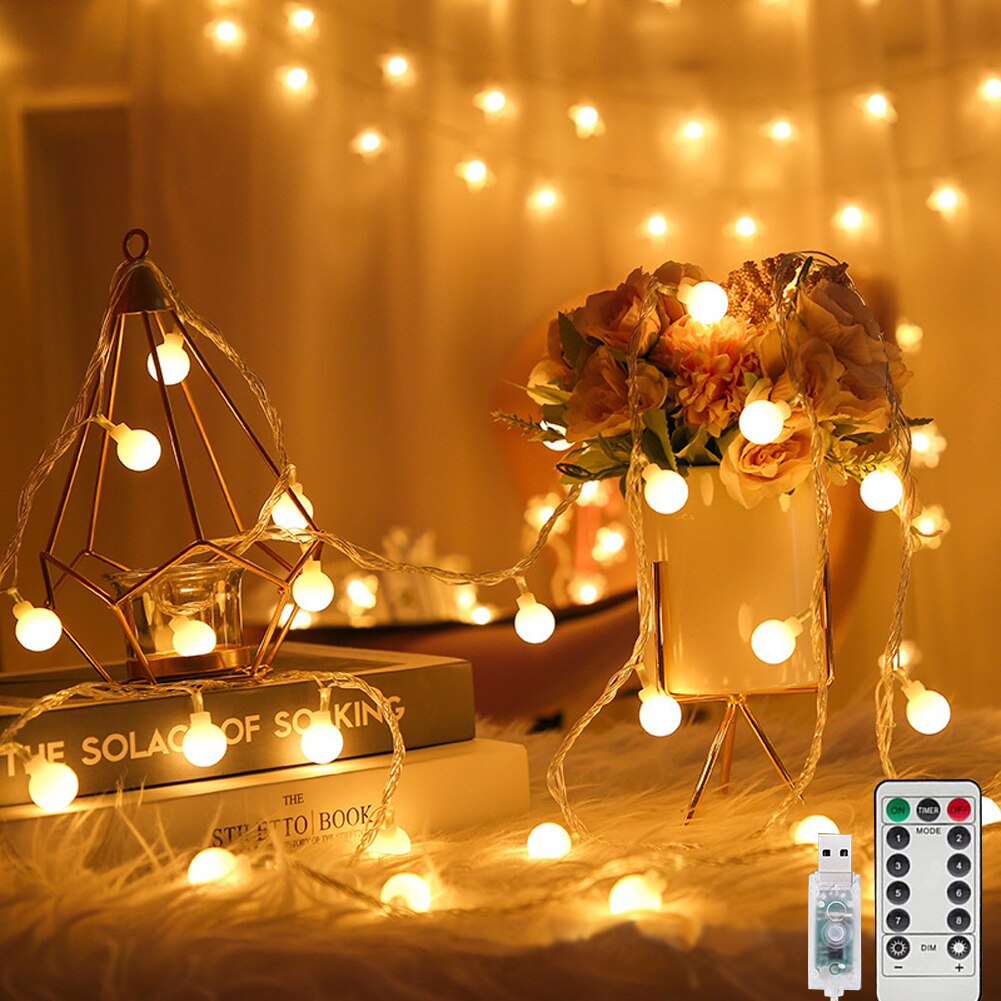 40/80 Led Fairy String Lights ,Outdoor Globe String Lights Usb Powered 8 Modi Waterdicht Kerst Fairy Verlichting Met Afstandsbediening