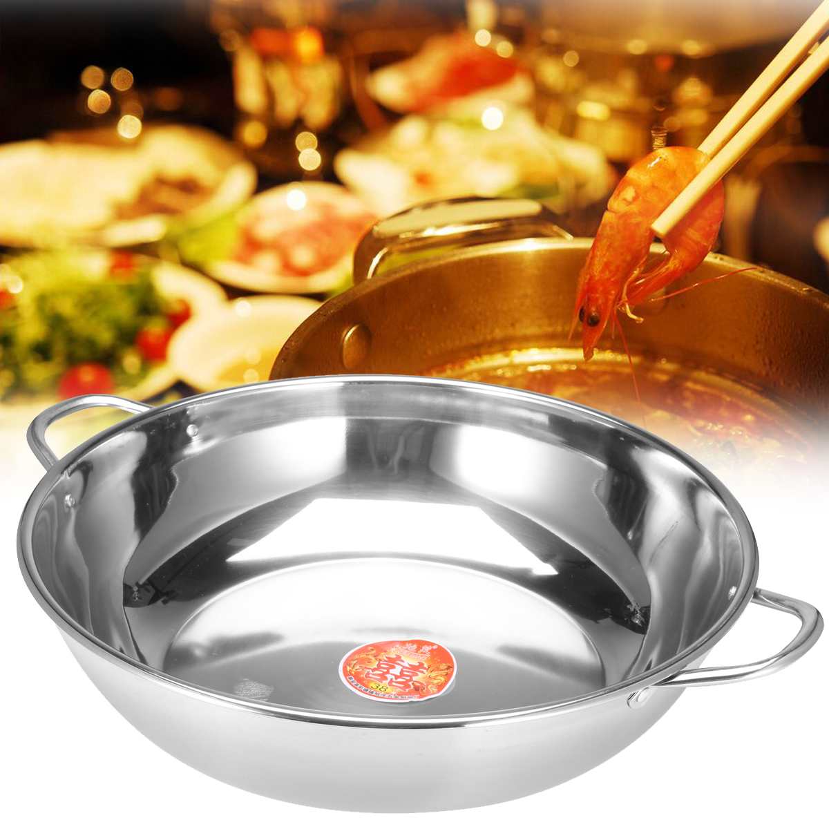 38cm Stainless Steel Pot Induction Cooker Gas Stove Compatible Pots Multifunction Home Kitchen Cookware Soup Cooking Pot