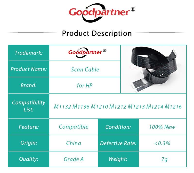 Cavo di scansione Scanner 5X CE847-60106 per HP M1130 M1132 M1136 M1210 M1212 M1213 M1216 M1217 M1005 M1120 M1522 M1536 200 M251 M276