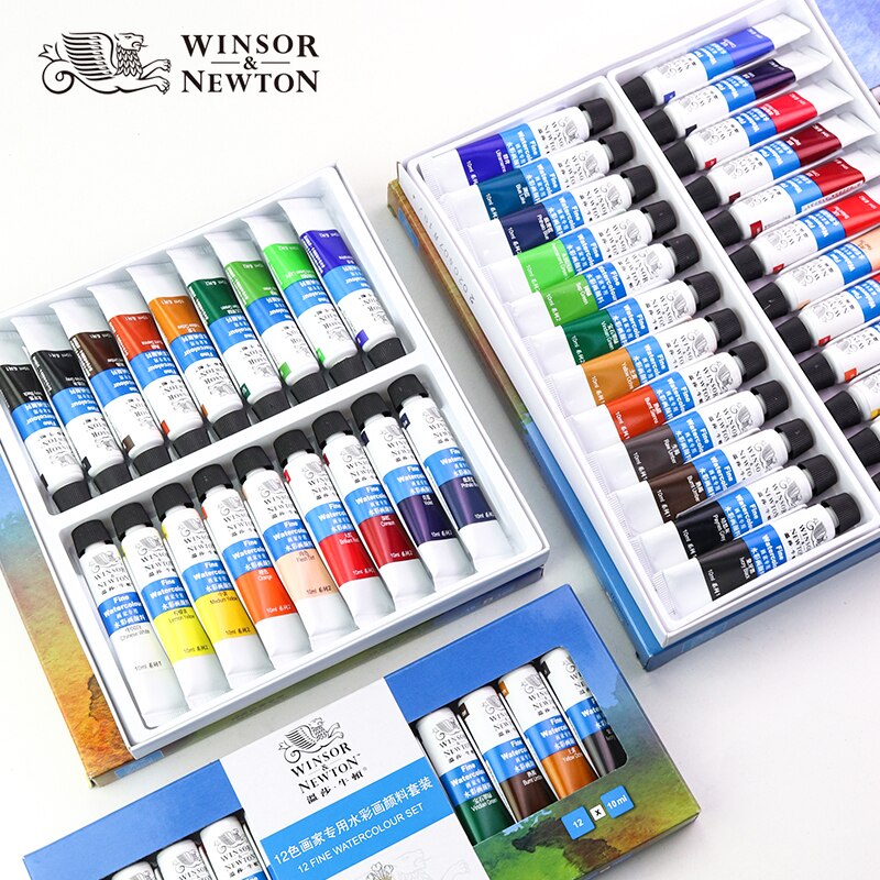 Winsor & newton akvarel maling/pigment 12/18/24/36 farver 10ml vand farve maling pigment til kunstnere glat fint