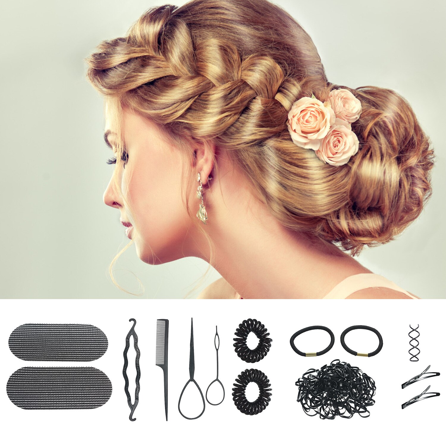 Kit-set Hair Styling Accessories Kit Hair Twist Styling Clip Stick Pin Bun Braid Maker DIY Hair Braiding Tools For Women Girls