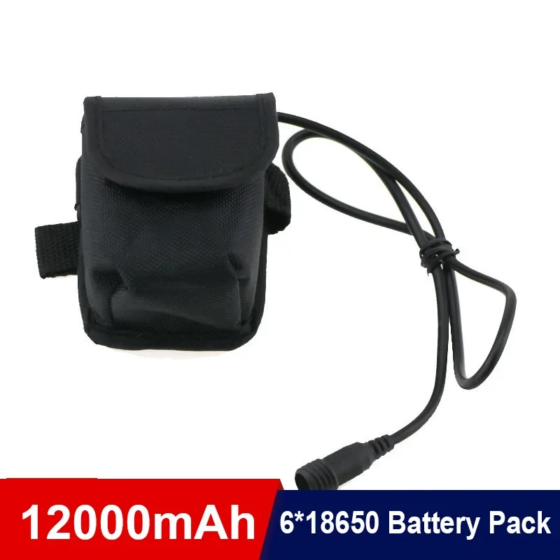 12000mAh Rechargeable Battery 8.4V 6x 18650 Lithium Battery Waterproof Pack for T6 Auto Lamp Bicycle Headlights Bike Cells