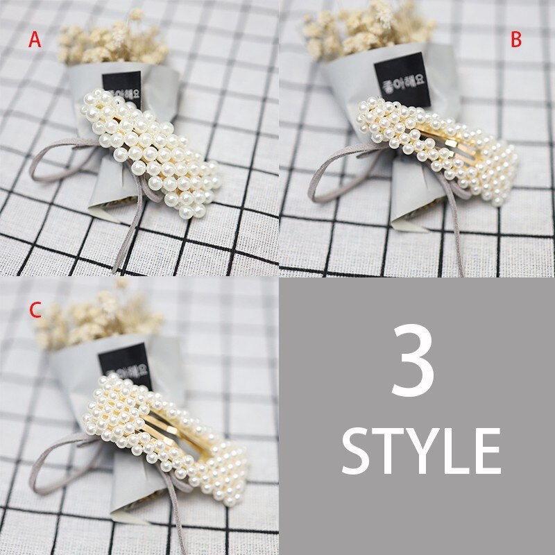 Ins Girls Hair Clips Cute Pearl Hair Pin Stylish and Children Hairpin Princess Hair Accessories