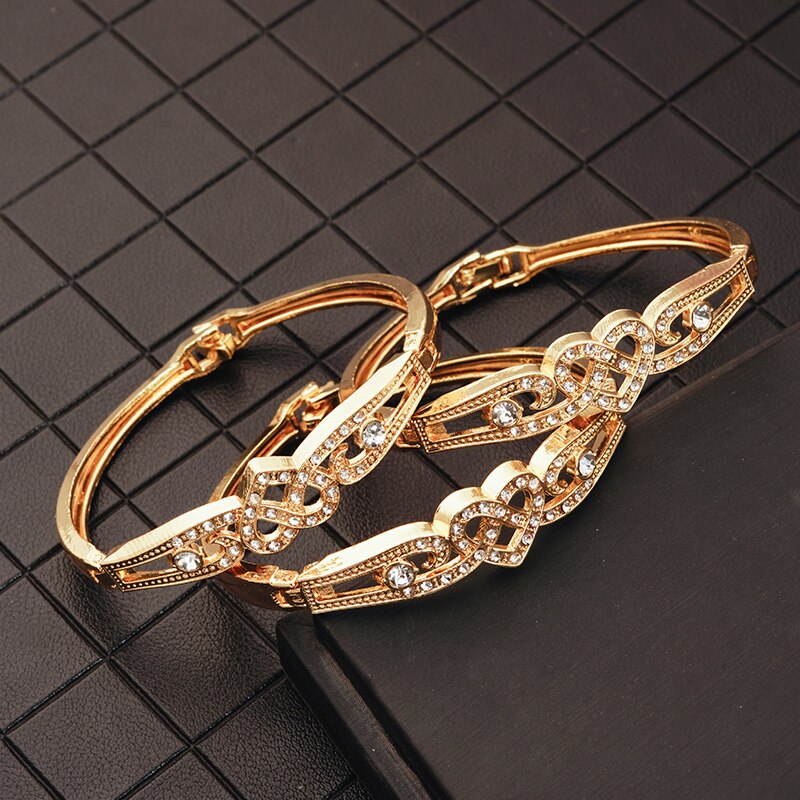 Massief gouden armbanden voor vrouwen marokkaanse luxe unieke armbanden voor vrouwen bruidsjurken bruiloft: Goud 3