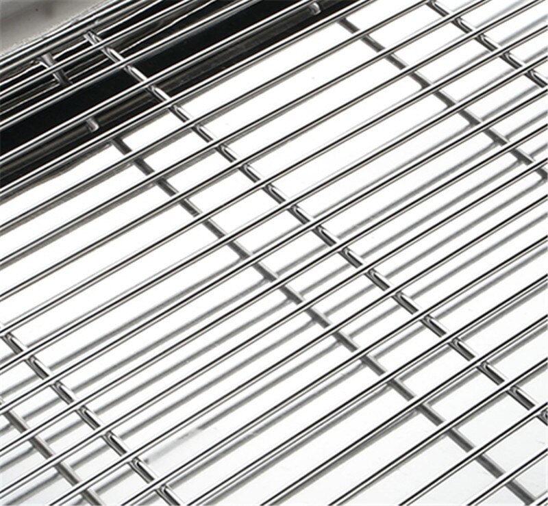 Wire Steaming Kebab Barbecue Mesh Rack BBQ Grill Mesh Tool Net Carbon Stainless Steel deep Square Plate cafeteria Storage trays