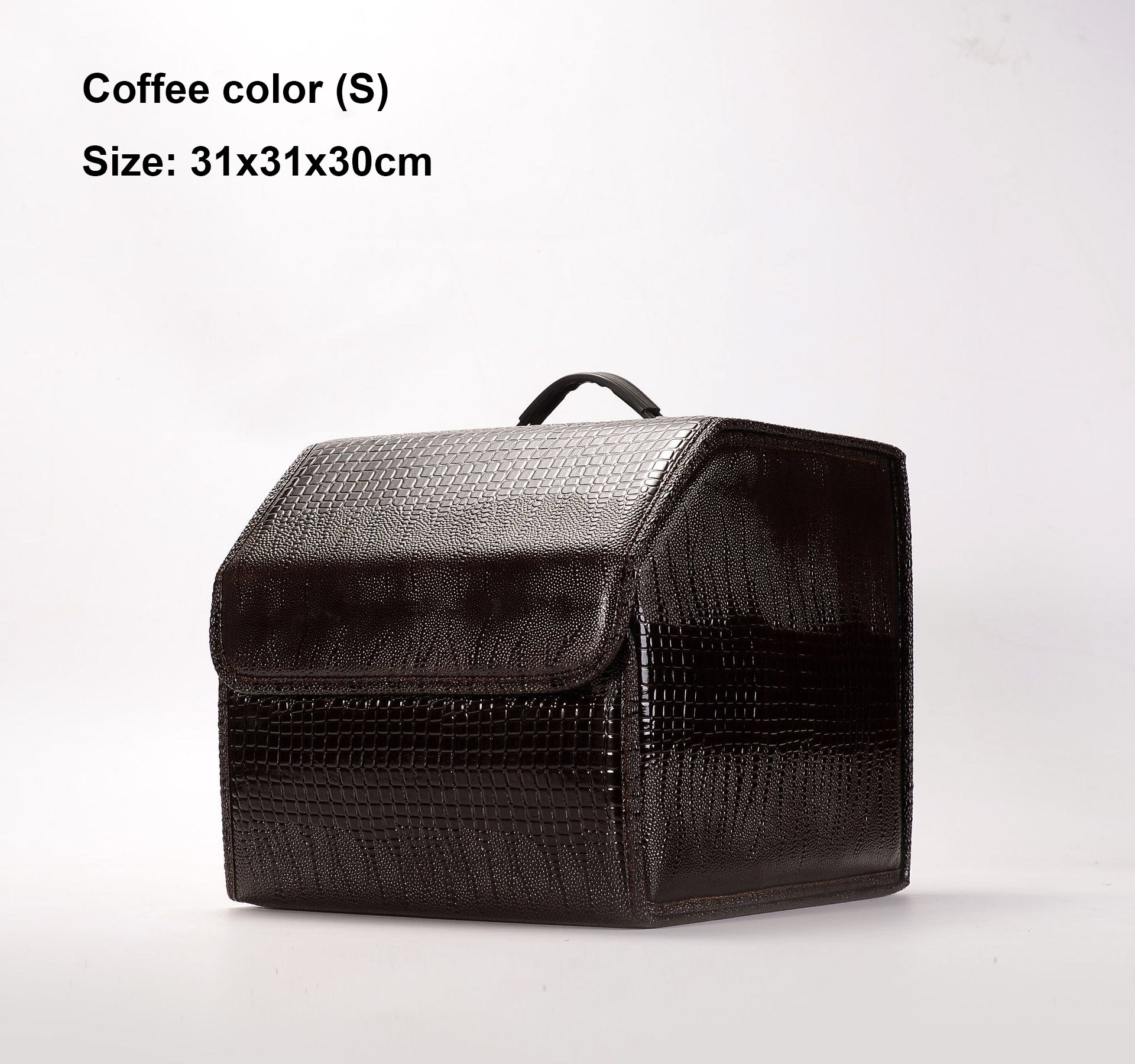 Auto opbergtas pu leren kofferbak opbergtas multifunctionele opvouwbare auto kofferbak opbergtas: Koffie klein