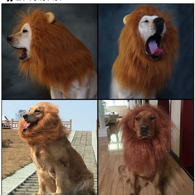 Hair Ornaments Pet dog Costume Halloween Clothes Fancy Dress Up Lion Mane Wig for Large Dogs supplies
