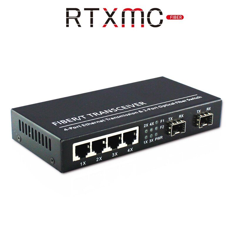4 Port 10/100/1000M Gigabit Ethernet Switch Ethernet Fiber Optical Media Converter 4RJ45&amp;2*SFP fiber