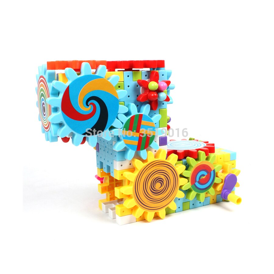 Kaleido Gears Building Set with 3 Different Sized Gears,Kaleidoscope Gear Combination DIY Mosaic Mushroom Nails Construction Kit