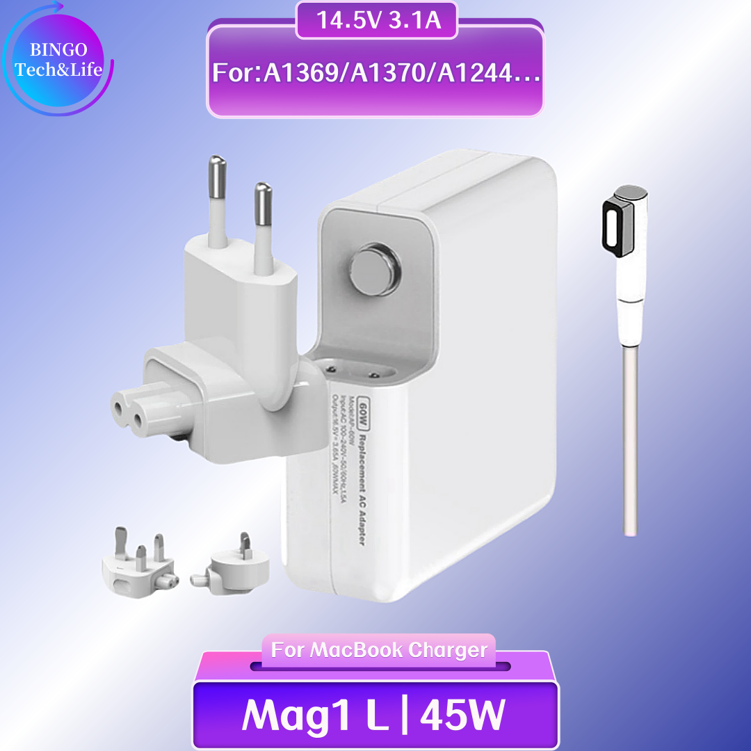 45W 60W 85W Power Adapter Compatible with MacBook Charger for MacBook Air/Pro Magsafe 1 / 2 Magnetic Power Adapter Charger A1286: Orange / 1.2m