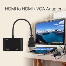 Hdmi Naar Vga + Hdmi Adapter 1080P Dual-Monitor Audio/Video Converter Vga Splitter Voor Pc Notebook projector Hdmi Splitter 1 In 2