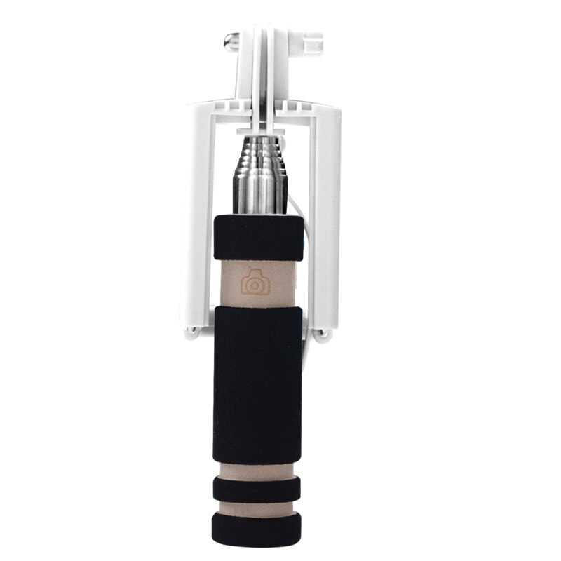 Meiyi S1 Uitschuifbare Bedrade Self Selfie Stick Monopod Kabel Houder voor iPhone 6 s 6 5 s 5 se voor Android Telefoon 4.2.2 Boven: black