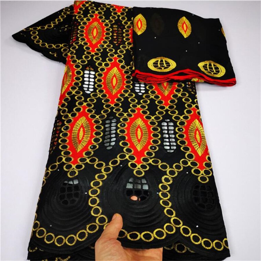 Swiss lace fabric embroidery African cotton fabrics Swiss voile lace in switzerland popular Dubai style 7yards