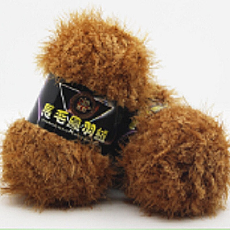 Kasjmier Garen Faux Fur Draad Langharige Wollen Draad Phoenix Down Hand-Gebreide Nertsen Beneden Garen Diy Trui sjaal Accessoires: khaki