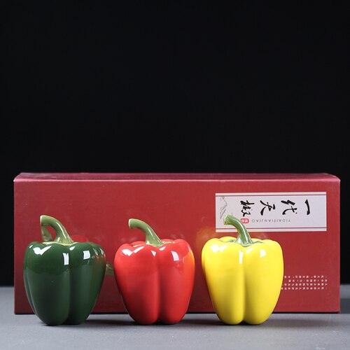 Kreative Keramik Tee Caddie Grün Pfeffer Tee Dosen Mini Tragbare Reise Lagerung Dosen Chinesischen Kung Fu Tee Kasten Keramik Tee Glas