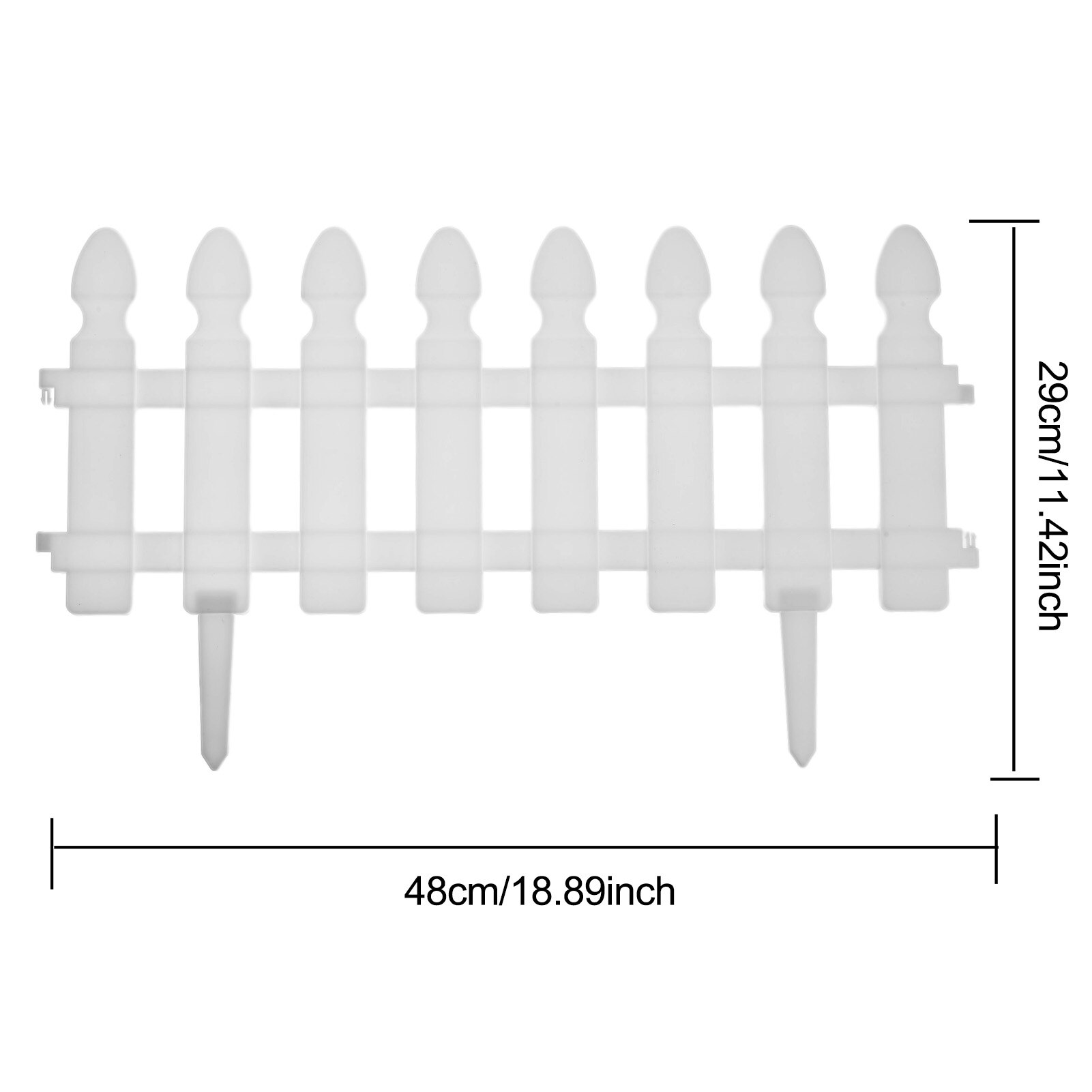 4pcs Plastic Garden Lawn Border Edging Fence Pannels Outdoor Landscape Decor Edging Yard White Picket Fence Border