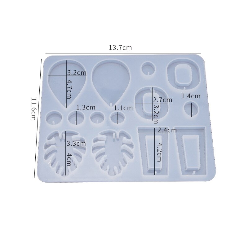 1 PCS Traslucido Orecchino Pendente di Stampo In Silicone Strumento di Creazione di Gioielli FAI DA TE Stampi UV Resina Epossidica Mestiere Decorativo: Default Title