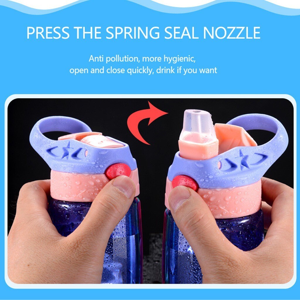 25 #480Ml Kinderen Waterfles Met Stro Deksel En Handvat Gebruik Voor School Kinderen Fles Kinderen Ketel draagbare Bidon